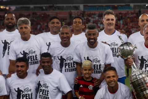 Pele honoured in ‘Game of Stars’ with Brazil icon Zico and ex-Chelsea ace David Luiz among legends..