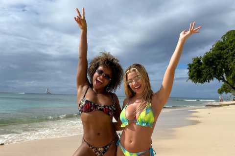 Strictly stars Fleur East and Molly Rainford look incredible in their bikinis as they holiday..