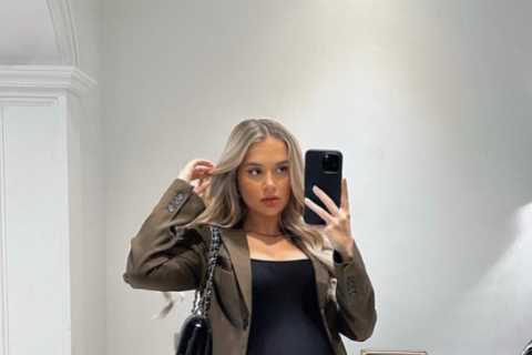 Pregnant Molly-Mae Hague shows off her huge baby bump in tight black dress for New Year’s Eve night ..