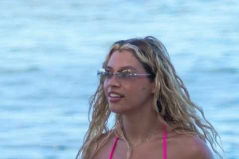 Strictly star Molly Rainford looks incredible as she strips down to multicoloured bikini in Barbados