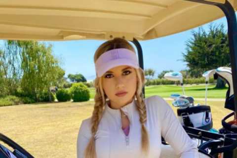 Golf stunner Lauren Pacheco channels Paige Spiranac in daring low-cut top as she looks forward to a ..