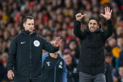 Arteta will be ’embarrassed’ by touchline antics and is finding Arsenal’s place at top of table..