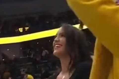 Busty tennis influencer Rachel Stuhlmann makes cheeky joke about her boobs after she’s caught on..