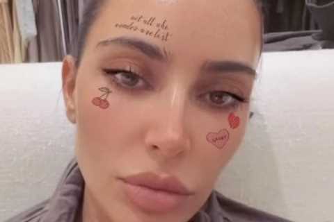 Kim Kardashian shows off intricate face &amp; neck ‘tattoos’ in shocking new video after ex Kanye..