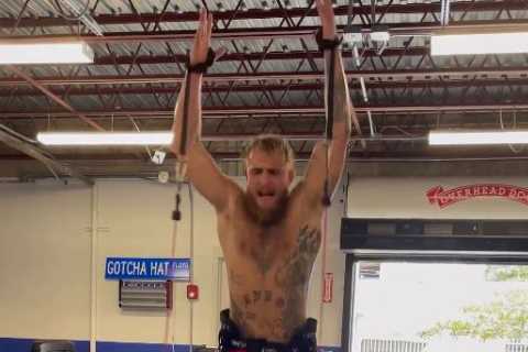 Jake Paul celebrates 26th birthday with gruelling strength and conditioning training as Tommy Fury..