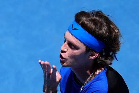 Dan Evans knocked out of Australian Open by Russia’s Andrey Rublev after Brit’s generous banana..