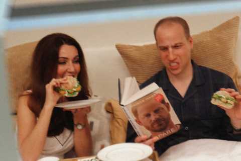 Kate and William pictured reading Prince Harry’s memoir – but all is not as it seems