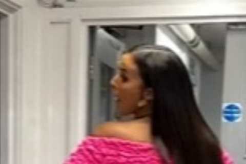 Maya Jama twerks in cut-out pink dress backstage at Love Island’s Aftersun