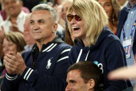 Novak Djokovic’s dad poses at Australian Open holding Russian flag alongside Vladimir Putin..