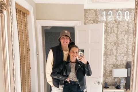 Real Coronation Street couple Elle Mulvaney and Liam Scholes are all smiles as they head out on..