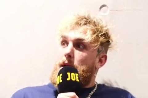 Watch Jake Paul’s ‘life flash before his eyes’ as Tyson Fury gatecrashes interview and pretends to..