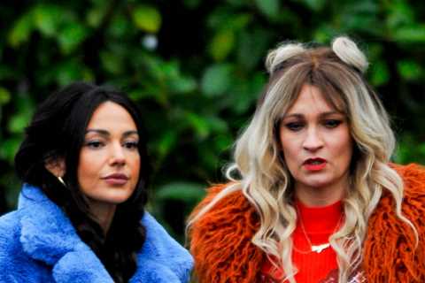 Michelle Keegan braves the cold as she films new series of Brassic