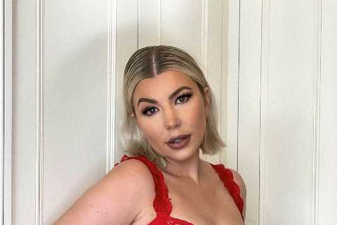 Olivia Bowen looks incredible as she poses in red lace lingerie for Valentine’s Day