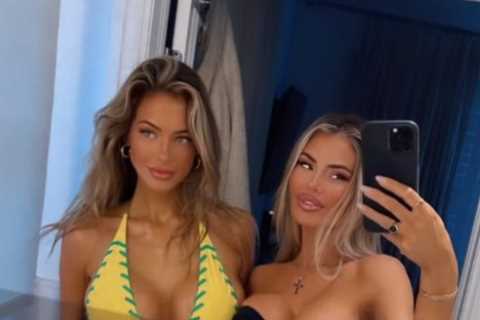 Chloe Sims looks incredible in black strapless bikini as she strips off in Miami