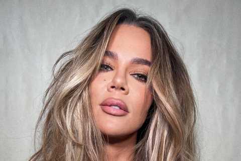 Khloe Kardashian shows off major side boob &amp; thinner-than-ever waist in low-cut brown one-piece ..