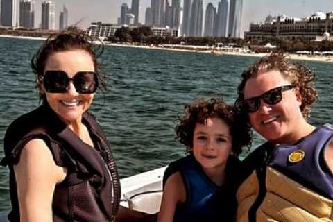 Martine McCutcheon looks slimmer than ever as she poses in a swimsuit on luxury family holiday to..