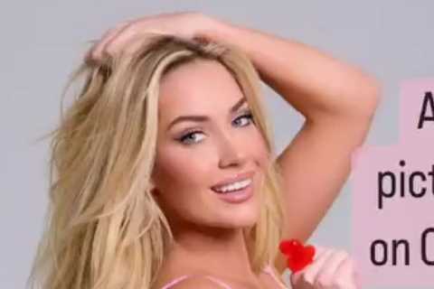 Stunning Paige Spiranac leaves fans’ jaws on the floor as she strips down to pink lingerie to..