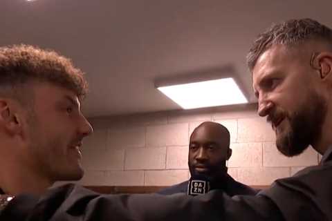 Boxing fans all say same thing as Carl Froch goes into Leigh Wood’s dressing room to give pep talk..