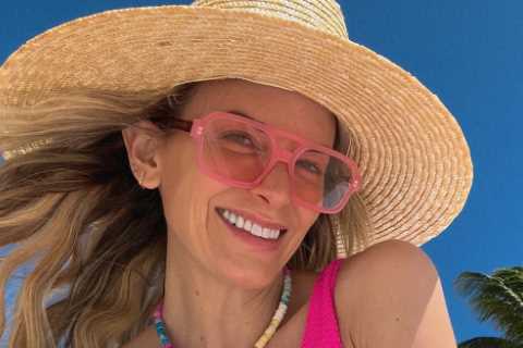 Brooks Koepka’s stunning wife Jena Sims looks sensational in pink bikini as she sips from coconut..