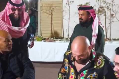 Mike Tyson joins Tyson Fury in sword dancing as boxing legends enjoy dinner in Saudi Arabia