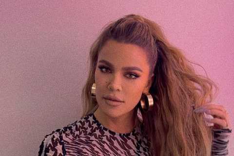 Khloe Kardashian shows off skinnier-than-ever waist and teeny arms in black-and-white sheer dress..