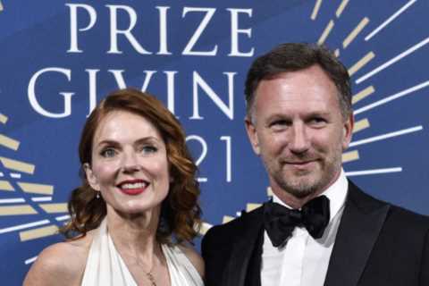 Spice Girl Geri Horner awkwardly left husband Christian red-faced when he went in for kiss the..