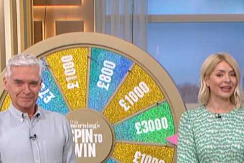 Disabled Spin To Win caller bursts into tears after picking up the phone to Holly and Phil in sweet ..