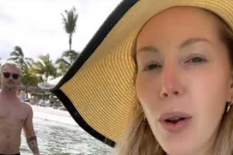 Katherine Ryan looks incredible as she strips to plunging swimsuit and goes makeup-free three..