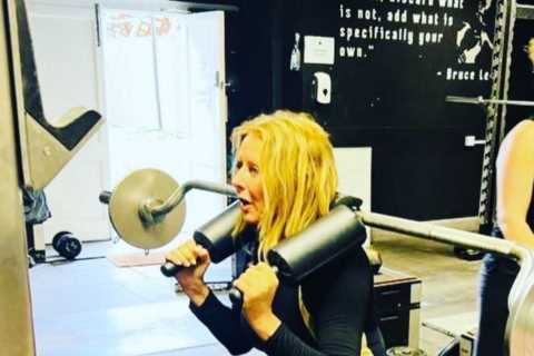 Carol Vorderman shows off incredible curves as she works out in tight bodysuit in the gym