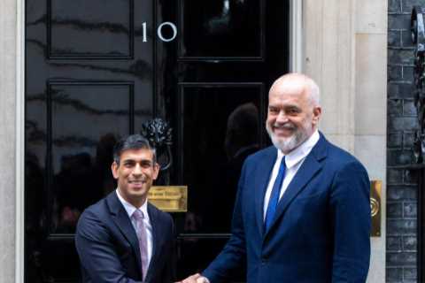 Albania’s PM smiles with Rishi Sunak — before slamming how his country’s Channel migrants are..