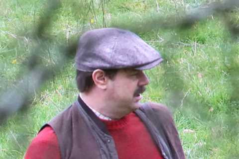 TV and film legend looks unrecognisable as he films scenes for new Disney+ show with glam Emily..