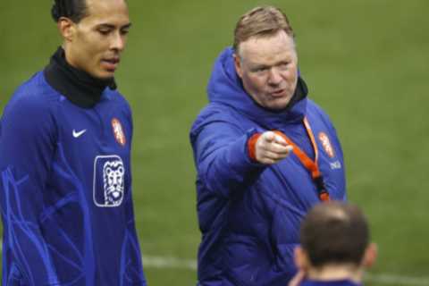 Virgil van Dijk slammed as ‘first-class wimp’ with Ronald Koeman told to strip Liverpool ace of..