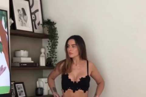 Love Island’s Jess Shears looks incredible as she strips off to black lingerie