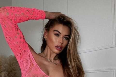 Love Island’s Arabella Chi ditches her underwear to pose in totally see-through pink dress