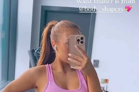 Love Island’s Demi Jones goes braless in skintight gym gear as she reveals 1.5 stone weight loss