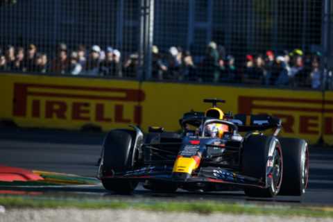 Max Verstappen wins chaotic Australian GP after huge pile-up in two-lap shootout helps him hold off ..