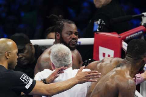Anthony Joshua APOLOGISES for his part in ugly post-fight brawl with Jermaine Franklin and his..