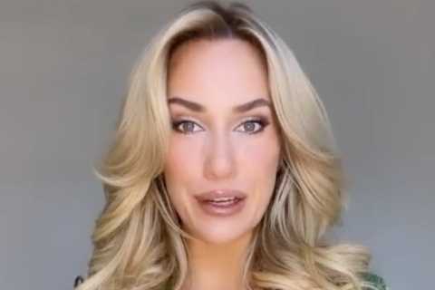 Paige Spiranac fans ‘can’t concentrate’ as she flashes flesh in open cardigan to reveal her..