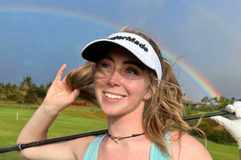 Paige Spiranac rival Grace Charis joins no bra club as she offers to caddie for Tiger Woods at..