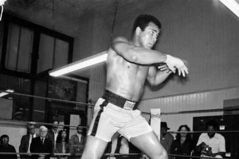 Anthony Joshua recreates famous Muhammad Ali photo with underwater exercise as Brit returns to..