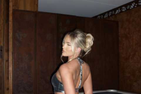 Love Island’s Mary Bedford flashes her bum in thong bikini as she strips off for a dip