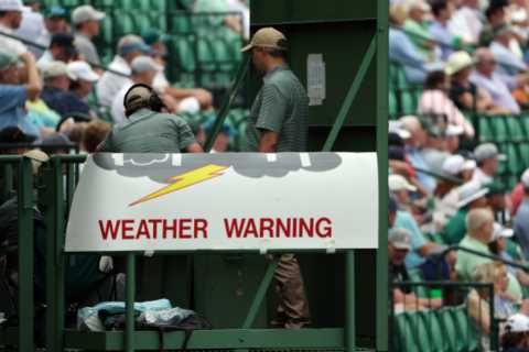 Huge thunder storm threatens to cause chaos at Masters with fears tournament could be extended to..