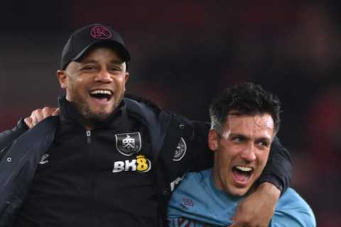 Burnley seal promotion back to Prem at first attempt with SEVEN GAMES left as Vincent Kompany’s men ..