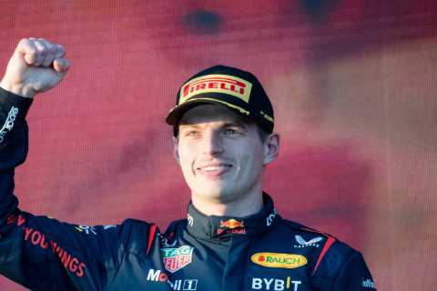 Max Verstappen’s stunning girlfriend Kelly Piquet warns F1 ace not to get FAT as a ‘pudding..