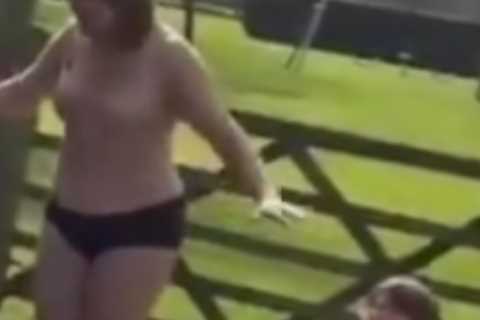 I’m A Celeb champ Giovanna Fletcher strips to her underwear to jump in a pond – and fans think..