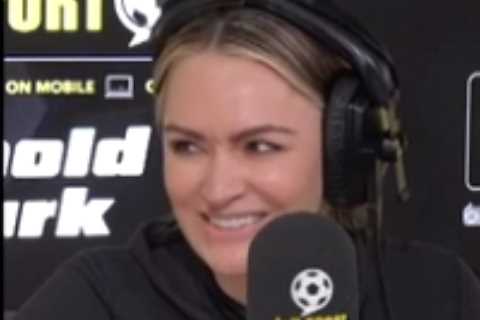 Laura Woods awkwardly laughs and says ‘let’s keep that off-air’ as Arsenal legend Ray Parlour asks..