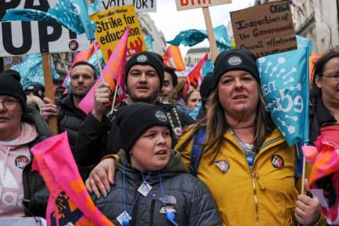 Striking teachers blamed for being a drag on flat-lining economy