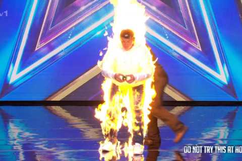 Britain’s Got Talent judges gasp as man sets himself on FIRE during audition