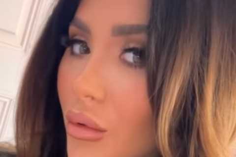 Towie’s Chloe Brockett goes braless as she poses for sexy snap in plunging dress