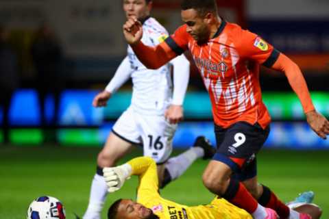Fans demand Luton striker is banned for ‘deliberate dive’ as Middlesbrough keeper moans ‘f***ing..